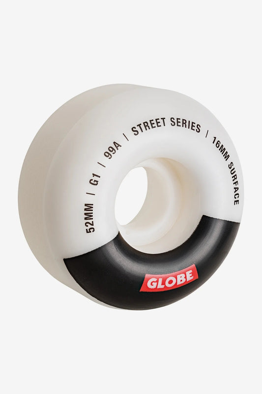 G1 STREET WHEEL WHITE/BLACK/BAR 52