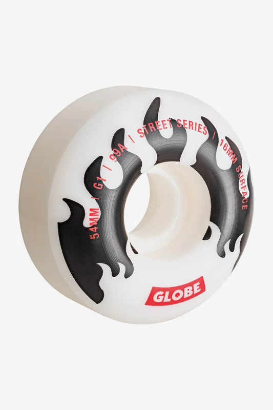 G1 STREET WHEEL WHITE/BLACK/FLAMES